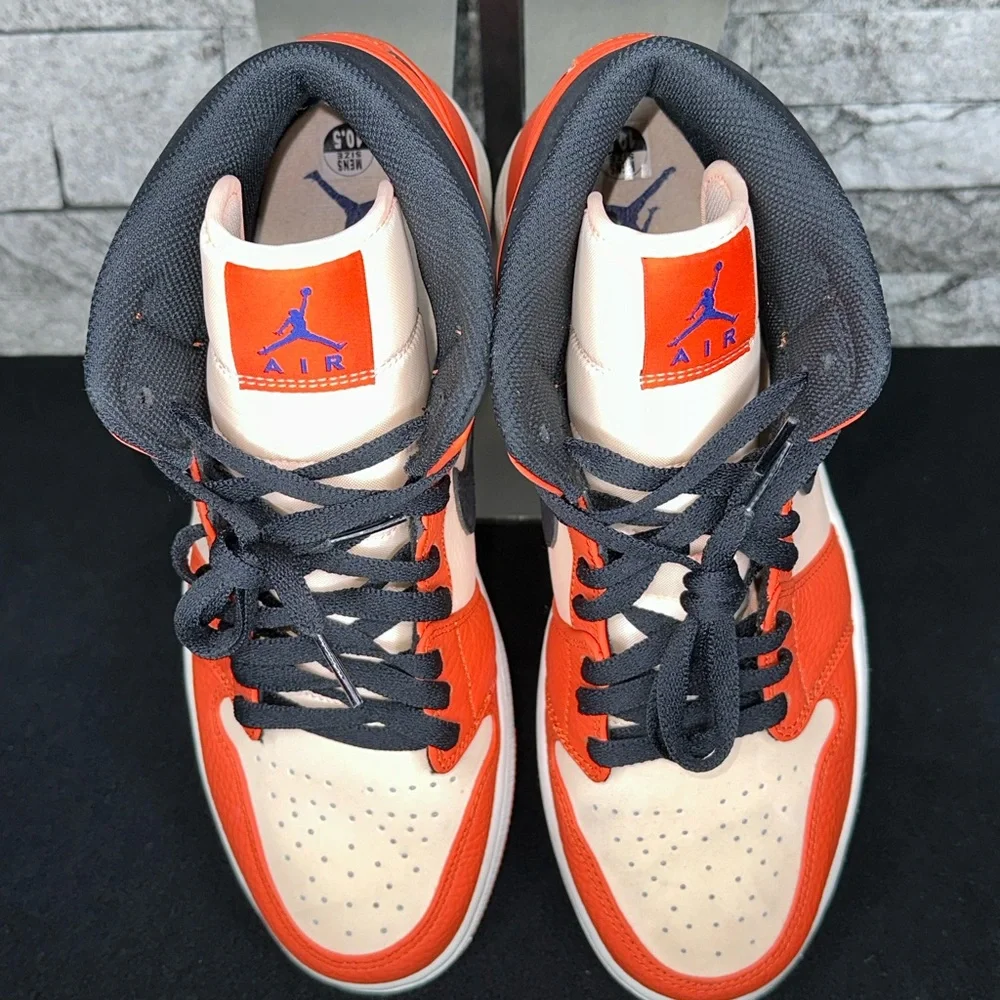 Jordan 1 Mid Team Orange Black - MNS10.5